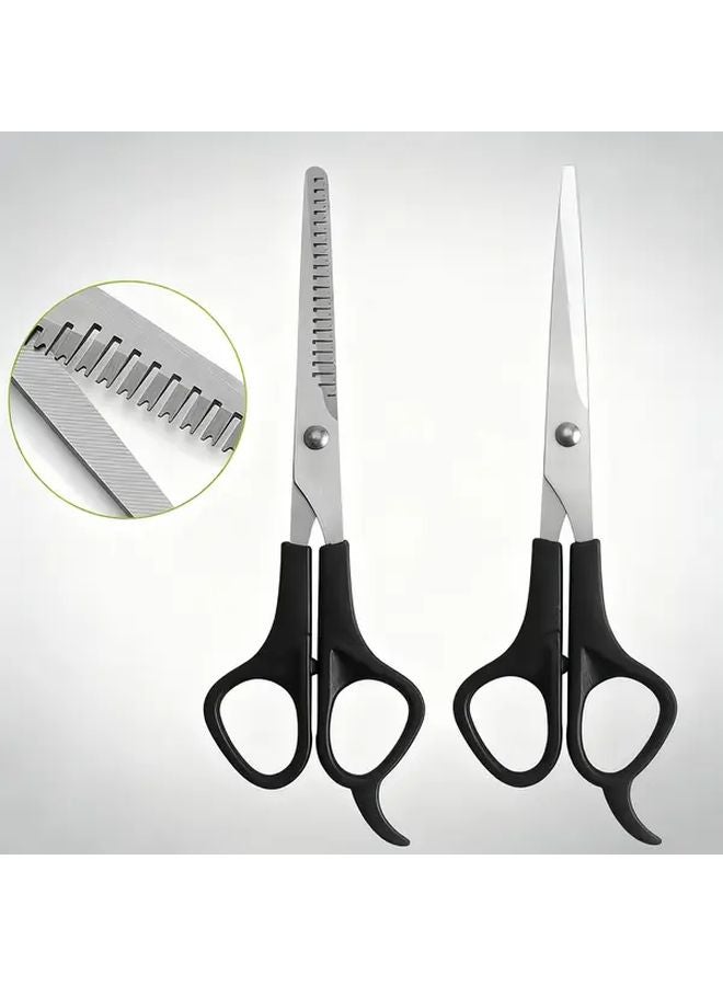 5pcs Black Professional Hair Cutting Kit With Sharp Scissors Thinning Shears Comb - Image 2